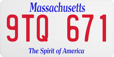 MA license plate 9TQ671
