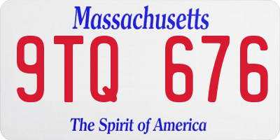 MA license plate 9TQ676