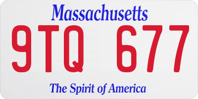 MA license plate 9TQ677