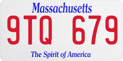 MA license plate 9TQ679
