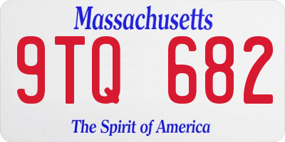 MA license plate 9TQ682