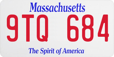 MA license plate 9TQ684
