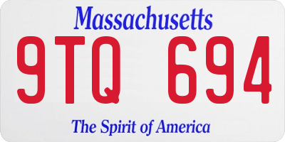 MA license plate 9TQ694