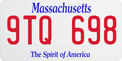 MA license plate 9TQ698