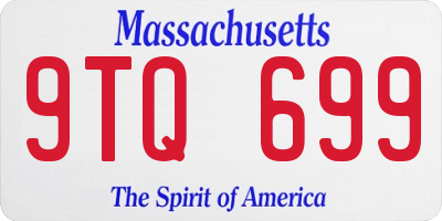 MA license plate 9TQ699