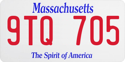 MA license plate 9TQ705