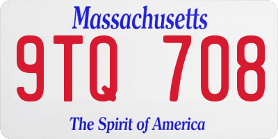 MA license plate 9TQ708