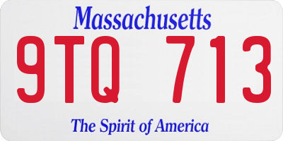 MA license plate 9TQ713