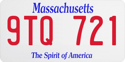 MA license plate 9TQ721