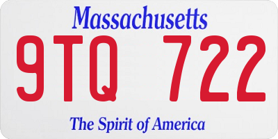 MA license plate 9TQ722