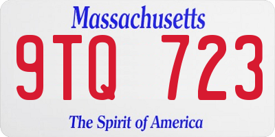 MA license plate 9TQ723