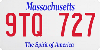 MA license plate 9TQ727