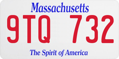 MA license plate 9TQ732