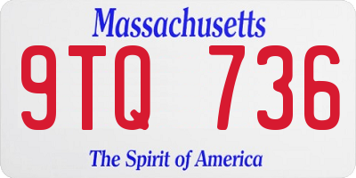 MA license plate 9TQ736