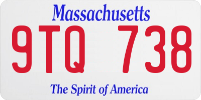 MA license plate 9TQ738