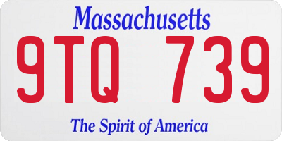 MA license plate 9TQ739