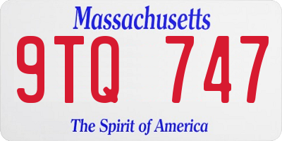 MA license plate 9TQ747