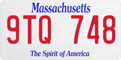 MA license plate 9TQ748