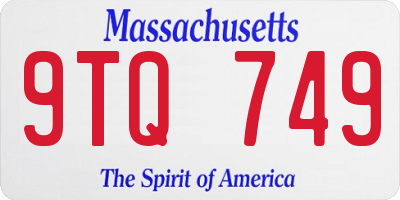 MA license plate 9TQ749