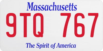 MA license plate 9TQ767
