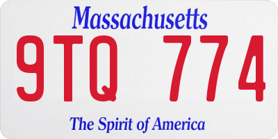 MA license plate 9TQ774