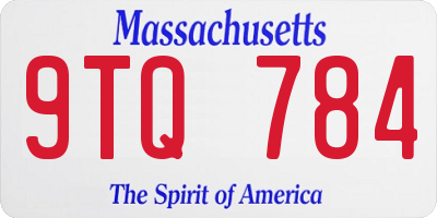 MA license plate 9TQ784