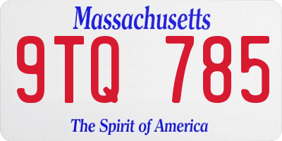 MA license plate 9TQ785