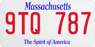 MA license plate 9TQ787