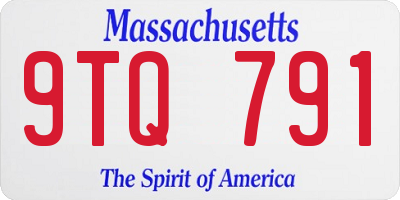 MA license plate 9TQ791