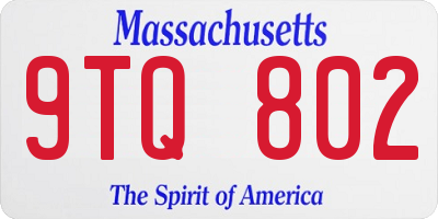 MA license plate 9TQ802