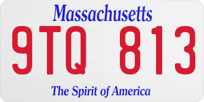 MA license plate 9TQ813