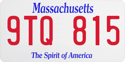 MA license plate 9TQ815