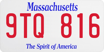 MA license plate 9TQ816