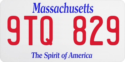 MA license plate 9TQ829