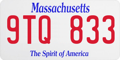 MA license plate 9TQ833