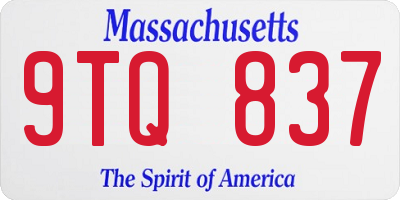 MA license plate 9TQ837