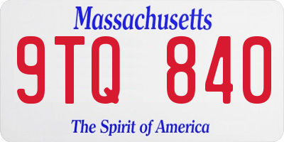 MA license plate 9TQ840