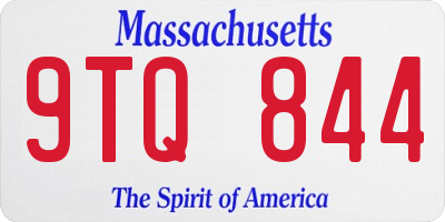 MA license plate 9TQ844