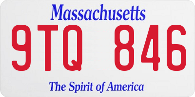 MA license plate 9TQ846