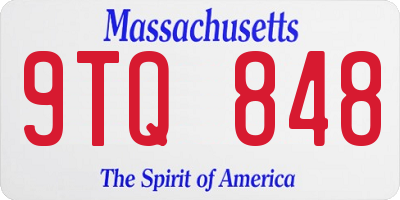 MA license plate 9TQ848