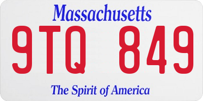 MA license plate 9TQ849