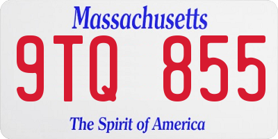MA license plate 9TQ855