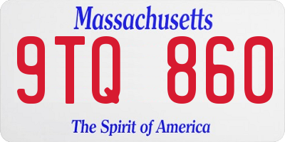 MA license plate 9TQ860