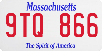 MA license plate 9TQ866
