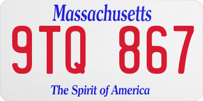 MA license plate 9TQ867