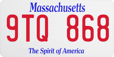 MA license plate 9TQ868