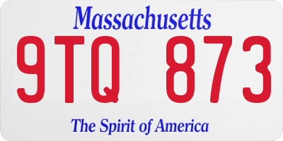 MA license plate 9TQ873