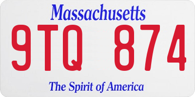 MA license plate 9TQ874