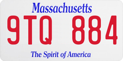 MA license plate 9TQ884