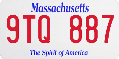 MA license plate 9TQ887